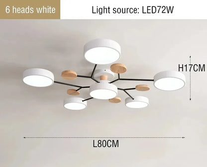 Ceiling Light LED Modern Fixture With Circular White Shades For Living Room