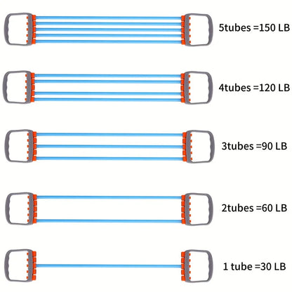 Rubber Tube Chest Expander Fitness Equipment - Adjustable Resistance for Arm & Pectoral Training