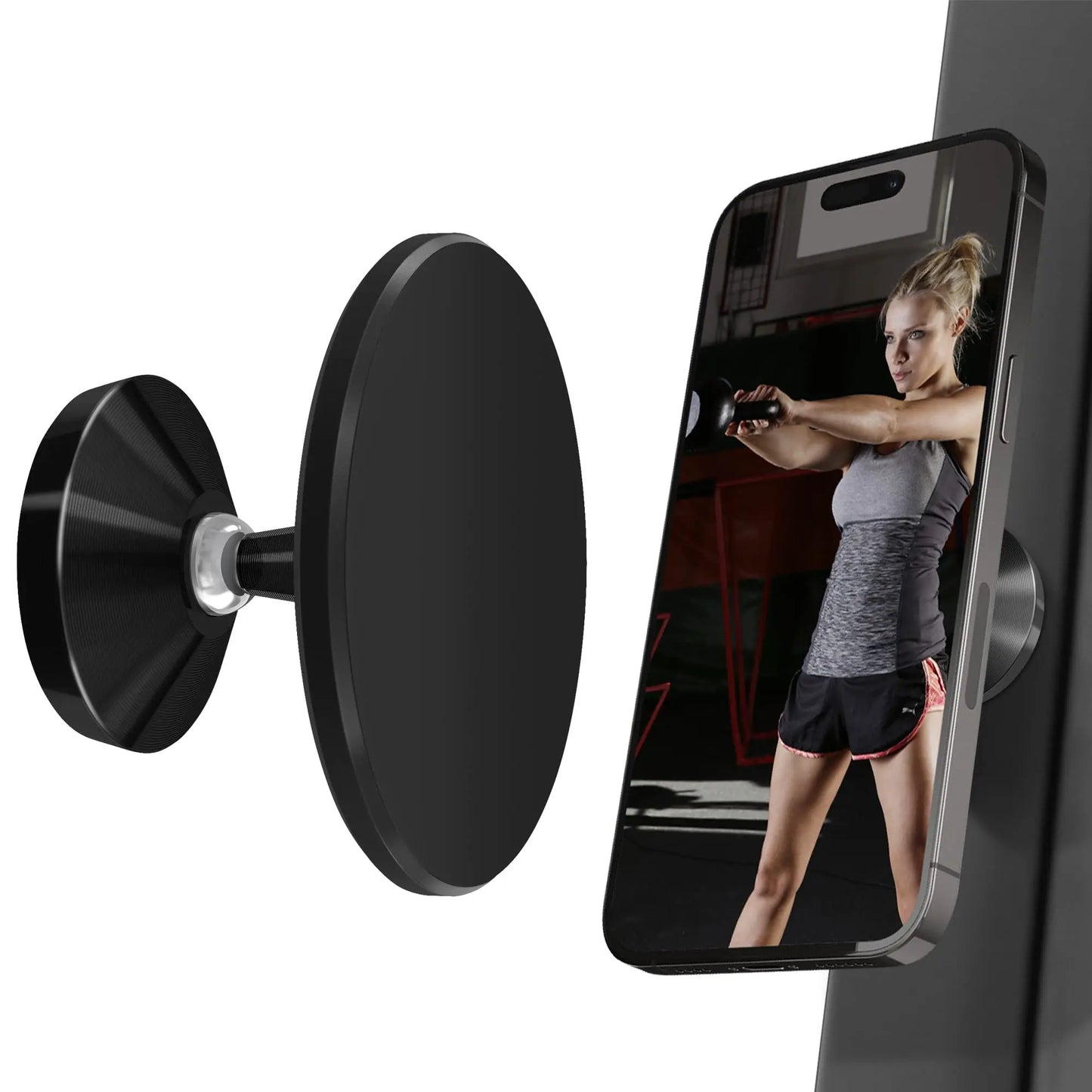 Magnetic Gym Phone Holder & Accessories - Hands-Free Workout Mount
