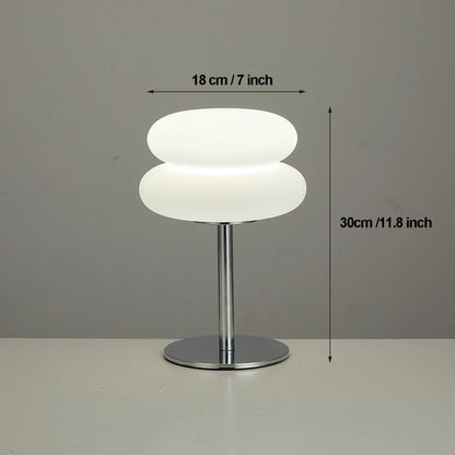 Table Lamp Cream Plastic Lampshade Mushroom Bedside Lamp Fall 2025 Tri Color Dimming USB LED Included Cozy Ambient
