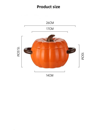 Ceramic Soup Pot Pumpkin Lid Porcelain Large Fall 2025