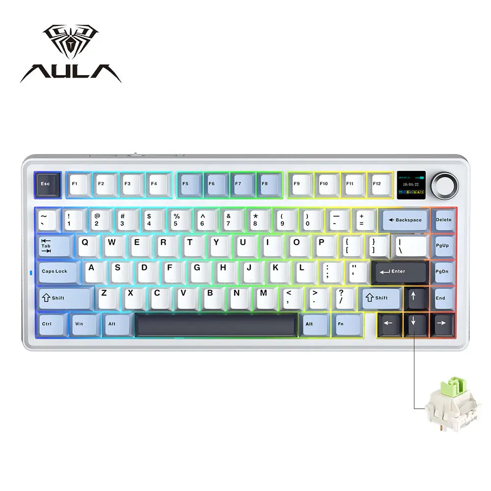 Gaming Mechanical Keyboard 75% Hot Swap RGB TFT Wireless