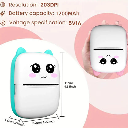 Mini Printer Thermal Ink-Free Portable Sticker Printer