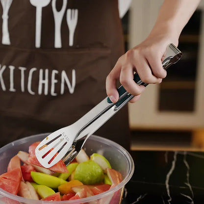 Non Slip Stainless Steel Food Tongs for Meat Salad Bread Clip Cooking Tools