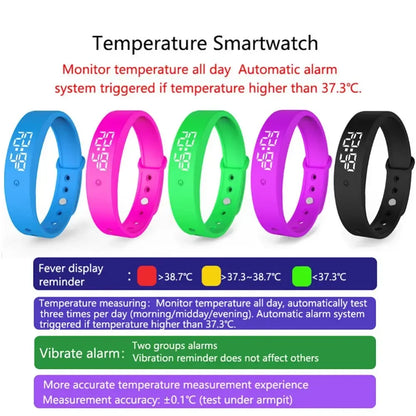 Smart Bracelet Silicone Band Fitness Tracker Waterproof Body Temperature Monitor Vibration Alarm Spring 2026 Trend