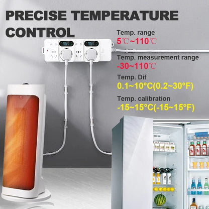Smart Thermostat Socket With 3M NTC Sensor WiFi Outlet Plug Fall 2025 Smart Home Trend Remote Temperature Control