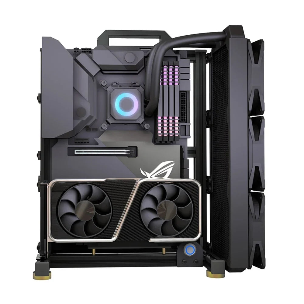 Open Frame Aluminum PC Case Rack EATX Water Cooling