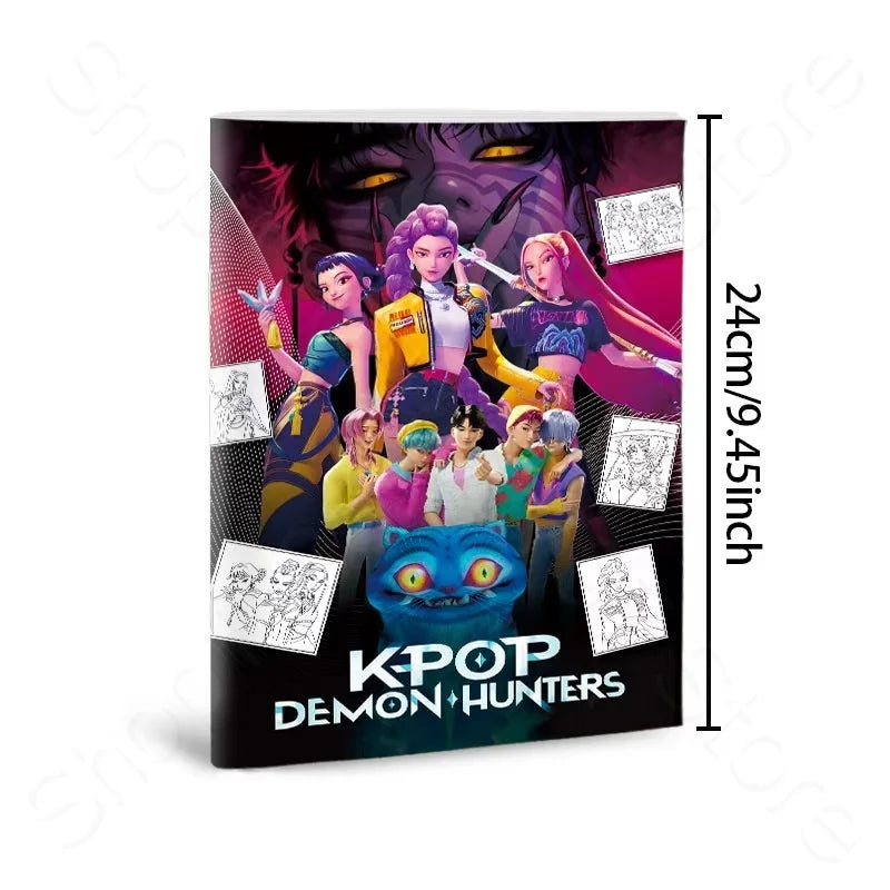 Coloring Book Kpop Demon Hunters Anime Sketches Rumi Mira Zoey Cute Line Drawings Back to School 2025 Gift