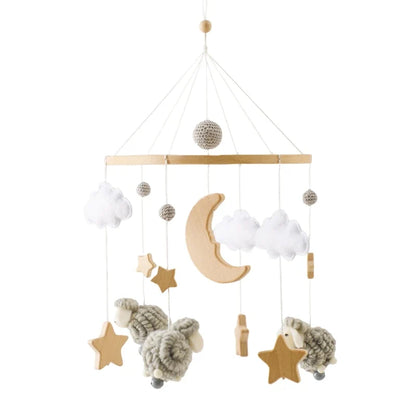 Wooden Crib Mobile Bracket Newborn Sensory Toys Soothing