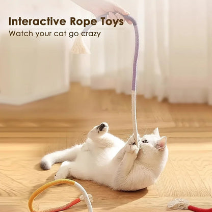 Cotton Cat Chew Toy for Teeth Cleaning - Catnip Rope Teething Toy for Indoor Cats