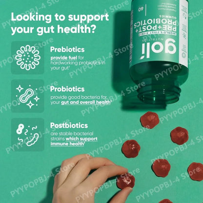 Probiotic Gummies 3-In-1 Formula Vegan Postbiotic Prebiotic Digestive Health Support Fall 2026 Wellness Trend