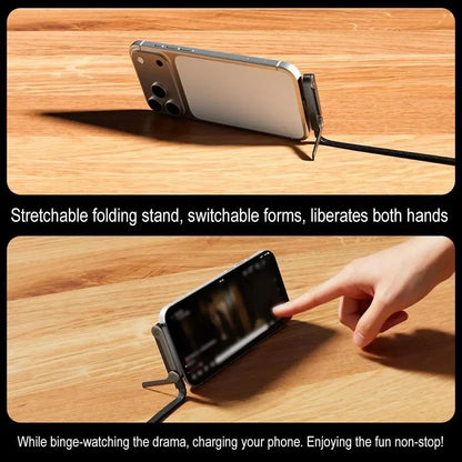 USB-C Fast Charging Cable - Elbow Design, 240W, Type-C To Type-C, Foldable Phone Stand, Back To School 2026 Gift