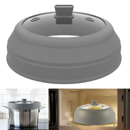Microwave Splatter Cover 10.5 Inch Foldable Silicone Plate Cover Kitchen Essential Fall 2025 Steam Venting Easy Clean