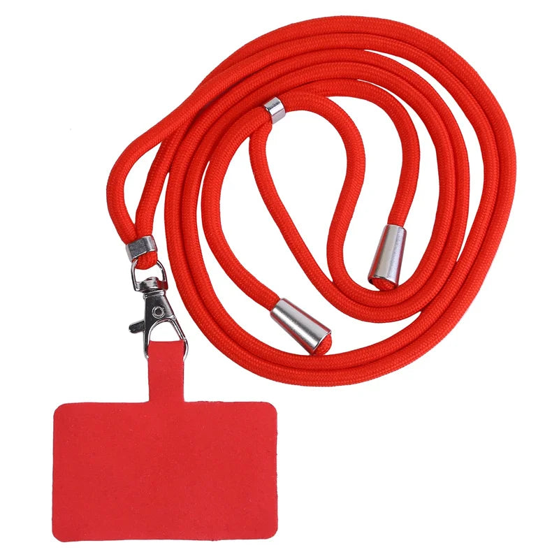 Adjustable Detachable Phone Lanyard with Card Holder & Carabiner - 13 Colors, Nylon Strap Accessory