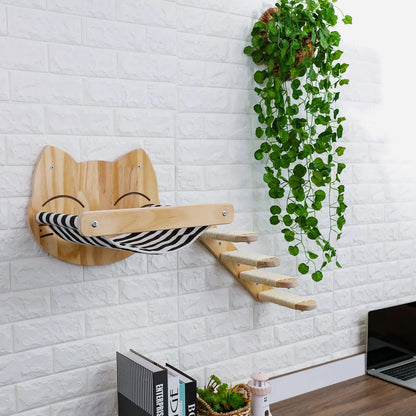Cat Tree Wall Mounted Hammock Set Vertical Climbing Cat Furniture Fall 2025 Space Saving Scratching Playground