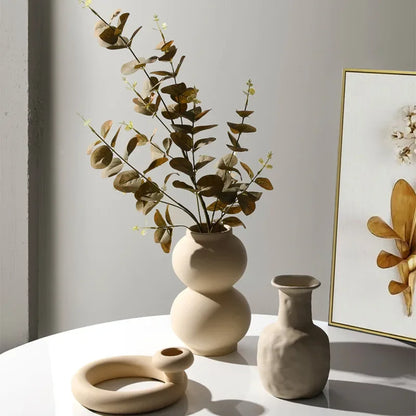 Ceramic Vase Embryo Sculptural Tabletop Vase Nordic Minimalist Home Decor Fall 2025 Ideal For Dry Flower Display