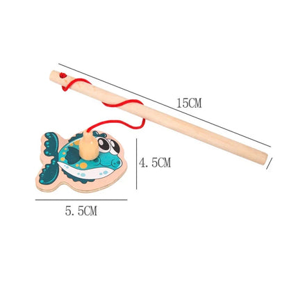 Interactive Montessori Wooden Fishing Game - Magnetic Marine Life Learning Toy for Kids, Parent-Child Engagement, Eco-Friendly Design