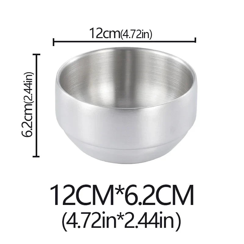 Stainless Steel Double Layer Rice Bowl With Lid Insulated