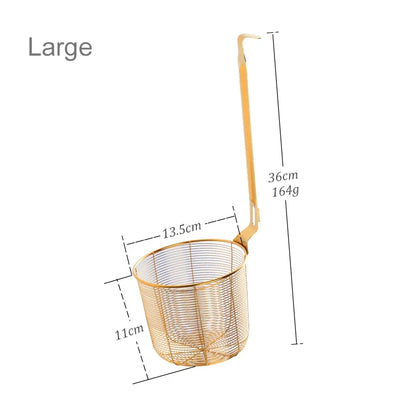 Stainless Steel Frying Basket Mesh Colander – Multi-Use Kitchen Strainer for Noodles and Dumplings, Viral 2026 Trend