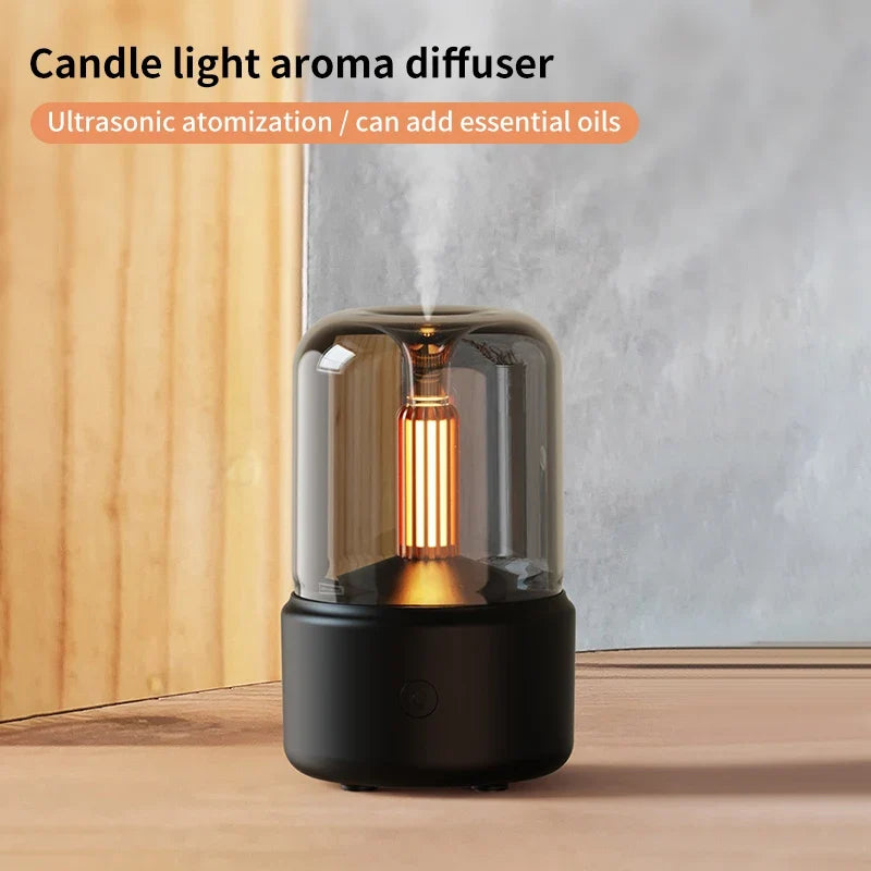 Creative Candlelight Aromatherapy Machine USB Plug-In Desktop Humidifier for Home Ambience
