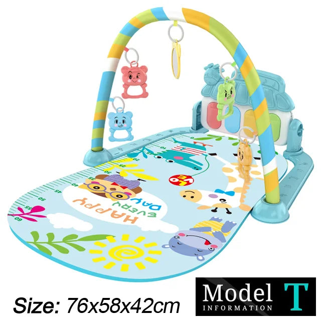 Baby Play Gym Piano Activity Mat With Hanging Toys Newborn Early Education Fall 2025 Sensory Motor Skill Gift