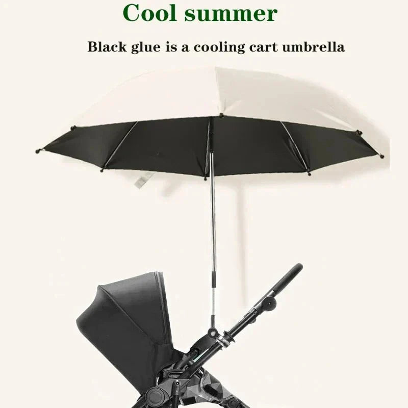 Stroller Umbrella 360 Degree Adjustable Sunshade Canopy Summer 2025 UV Rain Protection Waterproof Compact