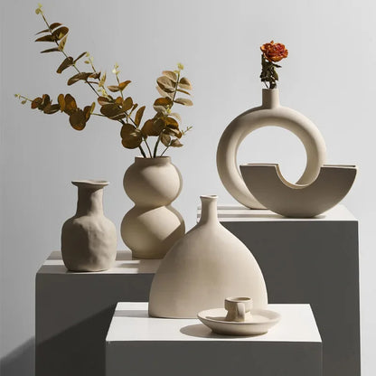 Ceramic Vase Embryo Sculptural Tabletop Vase Nordic Minimalist Home Decor Fall 2025 Ideal For Dry Flower Display
