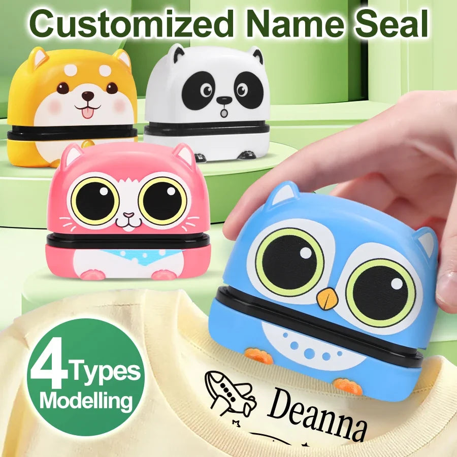 Customized Name Stamp Set - Engraved Waterproof Baby Name Seal, Perfect Kindergarten Gift