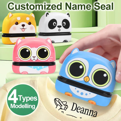 Customized Name Stamp Set - Engraved Waterproof Baby Name Seal, Perfect Kindergarten Gift