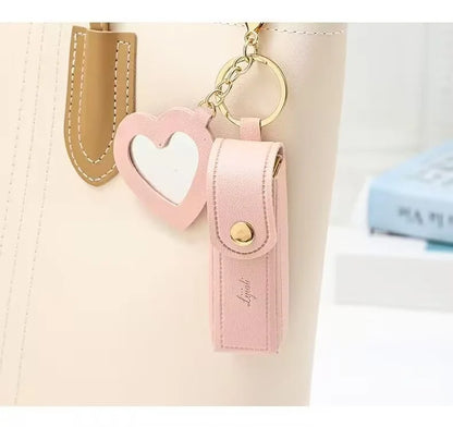 1+1 Free Birkin Inspired Mini Hand Bag - Mini Leather Lipstick Bag Charm Keychain