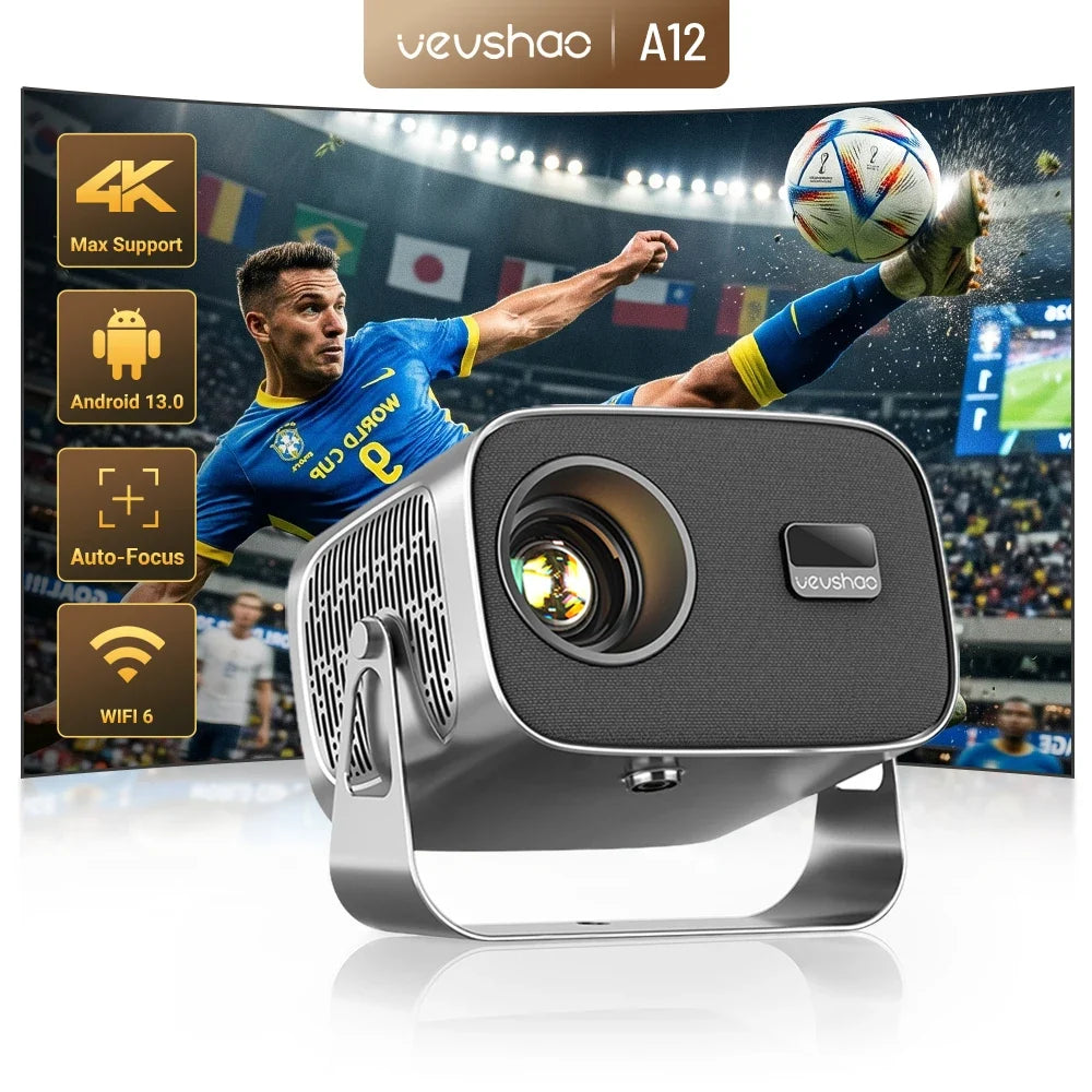 Mini Android Projector WiFi 6 350 ANSI Lumens – 4K Ready Smart Home Cinema 2026 Gift