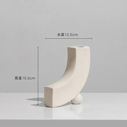 Ceramic Vase Embryo Sculptural Tabletop Vase Nordic Minimalist Home Decor Fall 2025 Ideal For Dry Flower Display