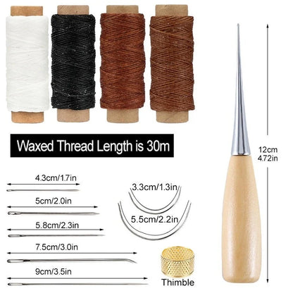 Leather Sewing Kit 13 Piece Set For Handbag And Shoe Repair, Viral DIY Gift Trend 2026 Handmade Stitching At Home