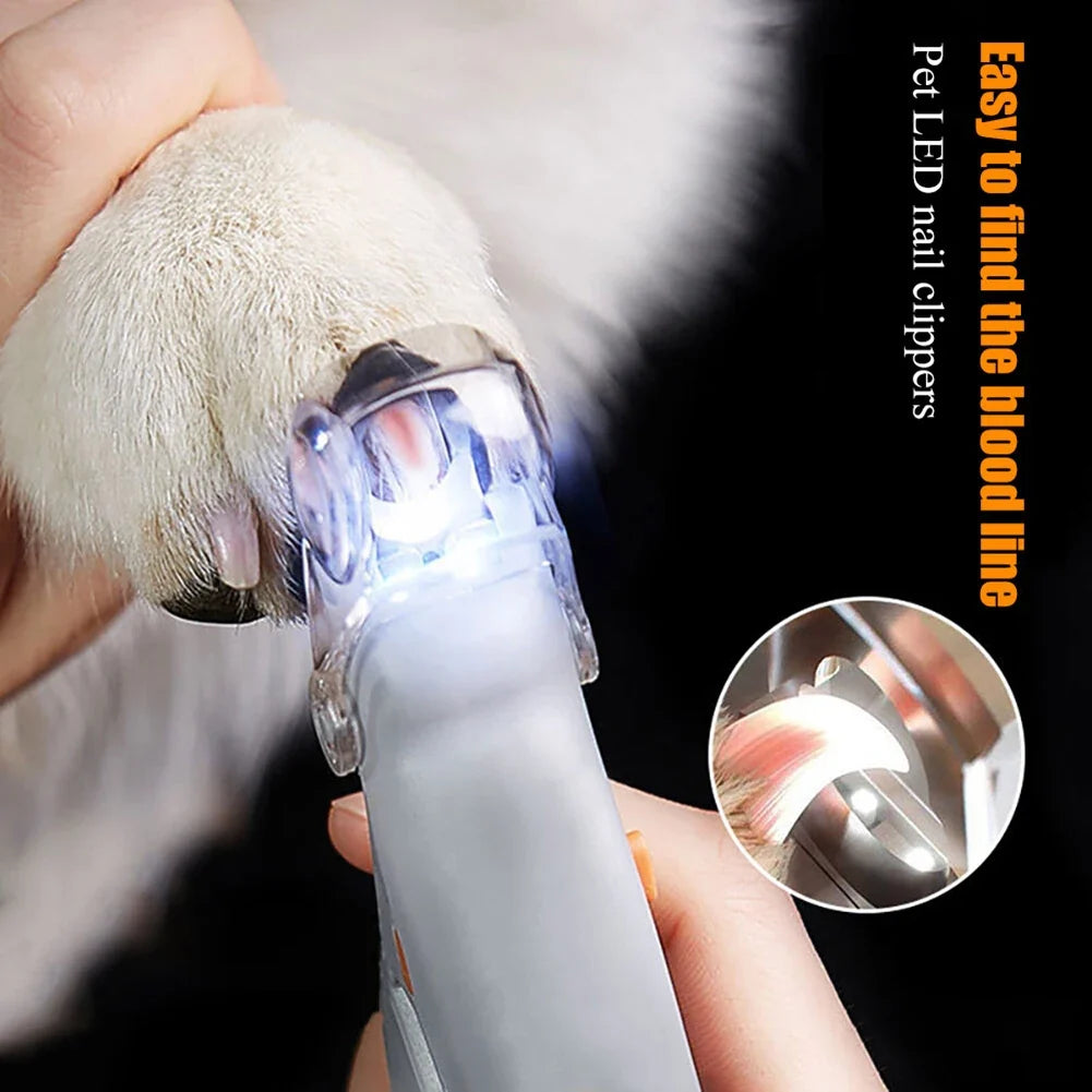 Nail Trimmer with LED Light for Dogs and Cats - Portable Clipper with Magnifying Glass