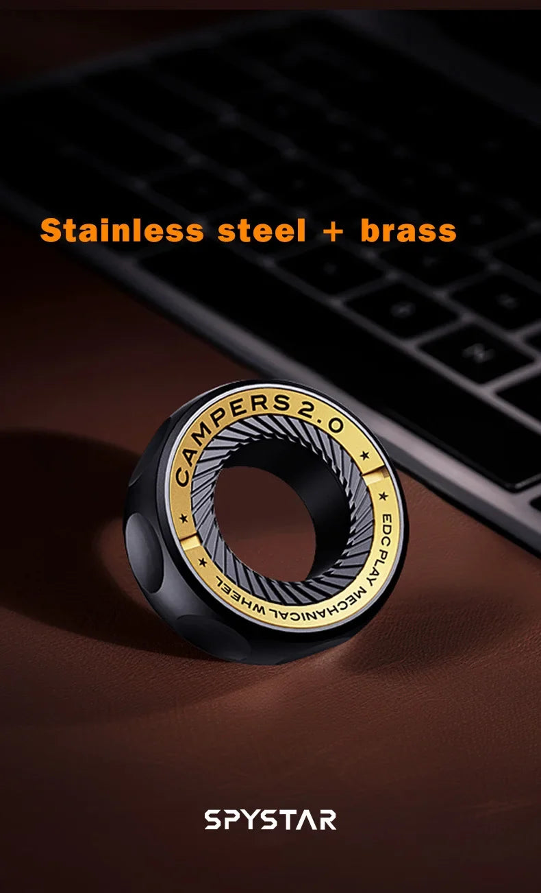 Magnetic Ratchet Fidget Ring Stainless Steel EDC Gift