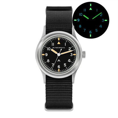 36mm Field Watch Sapphire Crystal VH31 Sweep Quartz