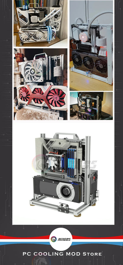 Open Frame PC Case Modular ATX MATX ITX Aluminum Rack