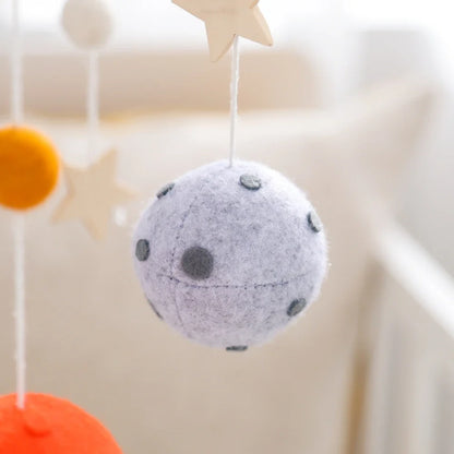 Wooden Rocket Crib Mobile Newborn Sensory Toys Soothing