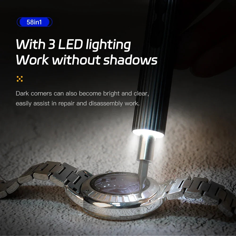 Electric Screwdriver 58-In-1 Rechargeable Precision Repair Kit Wireless Compact Tech Repair Fall 2025 Magnetic