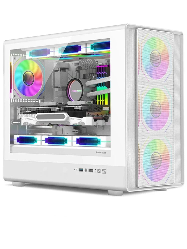 Mini ITX PC Case Tempered Glass 360mm Water Cooling