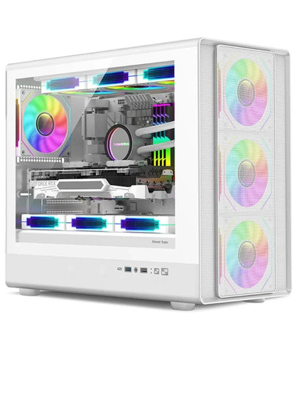 Mini ITX PC Case Tempered Glass 360mm Water Cooling