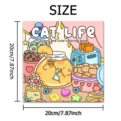 Coloring Book Bold-Easy Patterns Cat Life Fall 2025 Gift Relaxation And Stress Relief