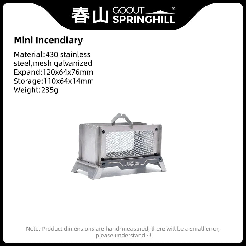 Portable Wood Stove Foldable Stainless Steel Mini Camping Incense Burner Fall 2025 Mosquito Control And Tabletop Aroma