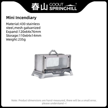 Portable Wood Stove Foldable Stainless Steel Mini Camping Incense Burner Fall 2025 Mosquito Control And Tabletop Aroma