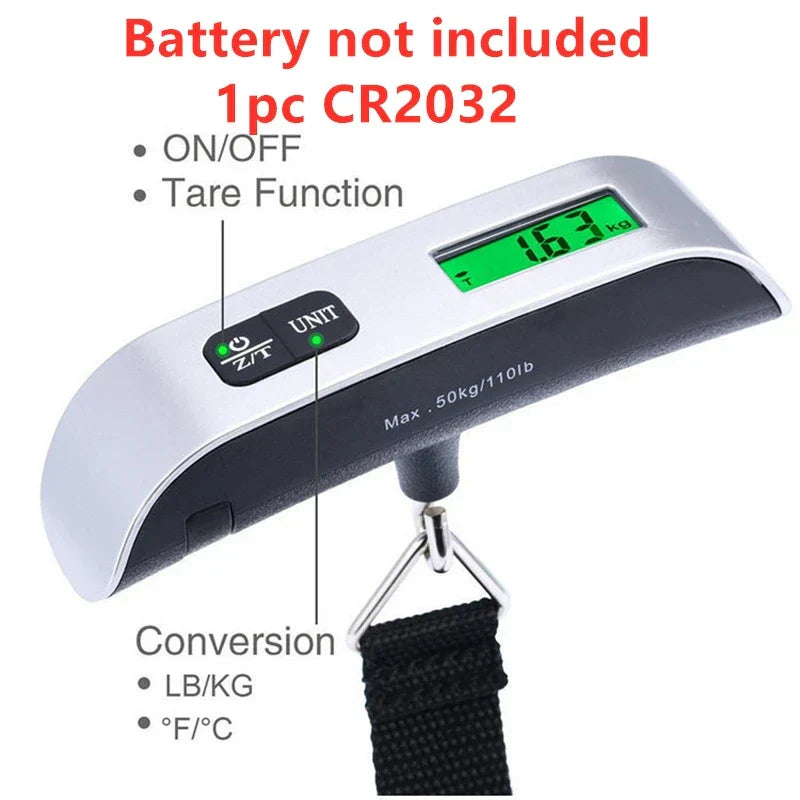 Luggage Scale Size S Digital LCD 50kg 110lb Hanging Travel Weighing Scale Compact Travel Essential 2026