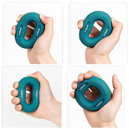 Grip Strengthener Ring Silicone Finger Trainer for Hand Muscles, Portable Home Fitness Accessory, 6 Weight Variants