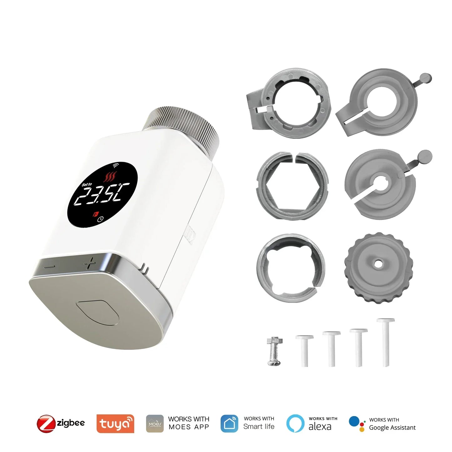 Smart Thermostat Radiator Valve TRV With WiFi ZigBee App Remote Control Energy Saving Fall 2025