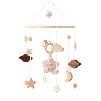 Baby Mobile Wooden Crib Hanging Toy Newborn Nursery Fall 2025 Soothing Music Developmental Gift