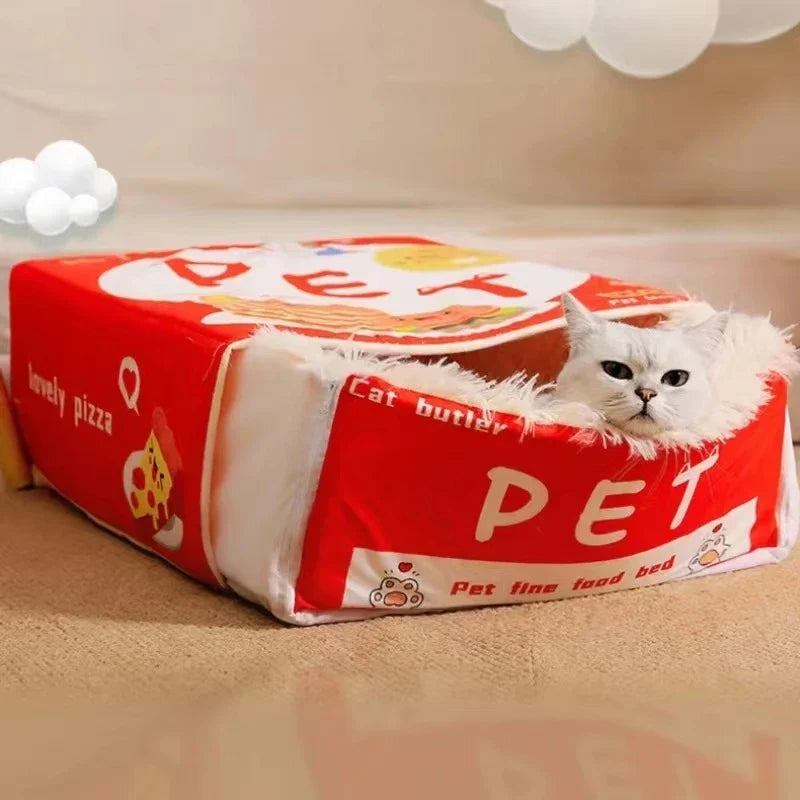 Cat Bed Enclosed Biscuit Box House Pull Out Zipper Cushion Cozy Fall 2025 Private Retreat Washable