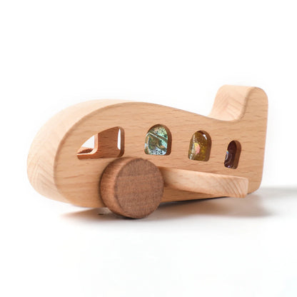 Variant image for Wooden Montessori Plane Educational Toy for 3-4 Year Olds with Colorful Glass Beads for Learning and Creative Play-3